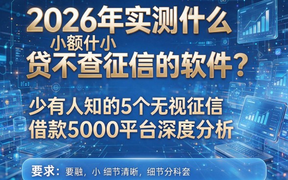 2026年实测什么小额贷不查征信的软件?少有人知的5个无视征信借款5000平台深度分析