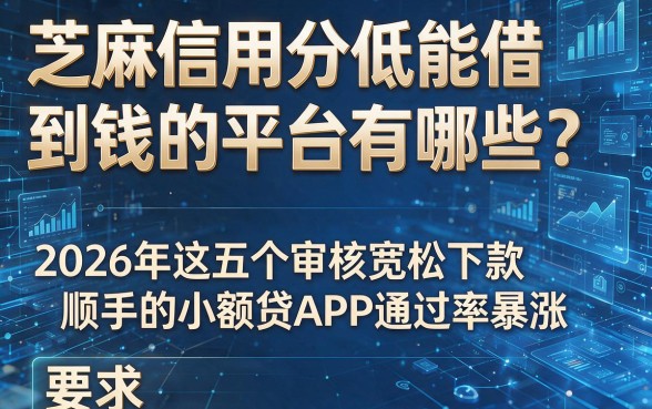 芝麻信用分低能借到钱的平台有哪些?2026年这五个审核宽松下款顺手的小额贷APP通过率暴涨