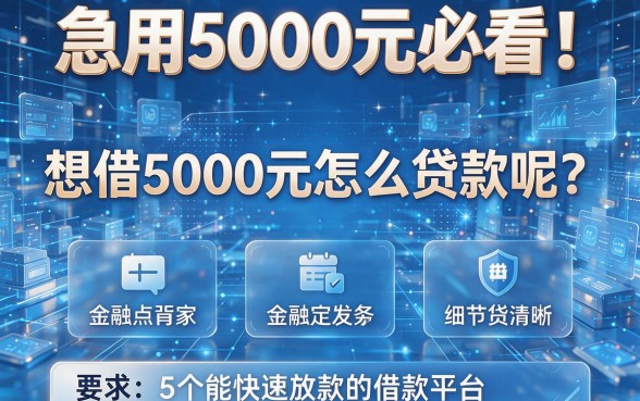 急用5000元必看!想借5000元怎么贷款呢?盘点5个能快速放款的借款平台