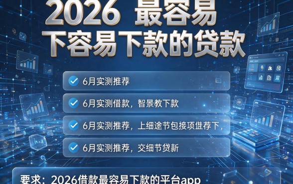 2026最容易下款的贷款,6月实测推荐五个2026借款最容易下款的平台app