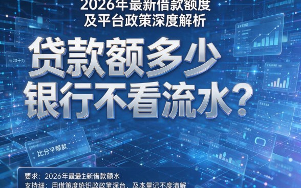 贷款额多少银行不看流水?2026年最新借款额度及平台政策深度解析