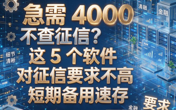 急需4000不查征信？这5个软件对征信要求不高，短期备用速存！