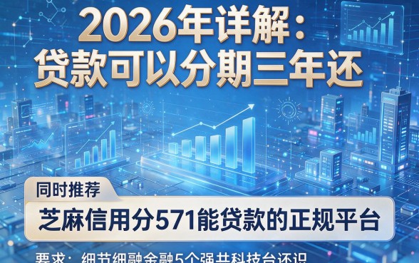 2026年详解贷款可以分期三年还,同时推荐5个芝麻信用分571能贷款的正规平台