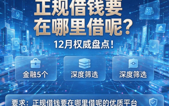 正规借钱要在哪里借呢?12月权威盘点!深度筛选5个正规借钱要在哪里借呢的优质平台