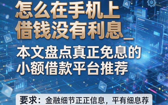 怎么在手机上借钱没有利息_本文盘点真正免息的小额借款平台推荐