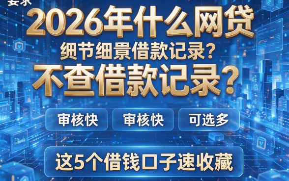 2026年什么网贷不查借款记录?审核快、可选多,这5个借钱口子速收藏!