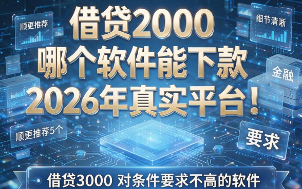 借贷2000哪个软件能下款2026年真实平台!顺便推荐5个借贷3000对条件要求不高的软件