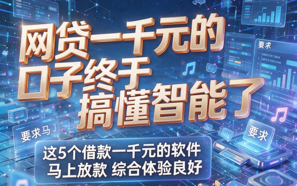 网贷一千元的口子终于搞懂智能了，这5个借款一千元的软件马上放款综合体验良好