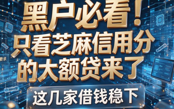 黑户必看!只看芝麻信用分的大额贷来了,这几家借钱稳下