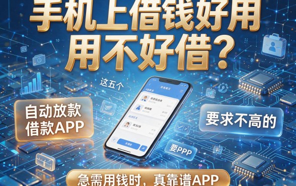 手机上借钱好用不好借？这五个自动放款、要求不高的借款APP，急需用钱时真靠谱！