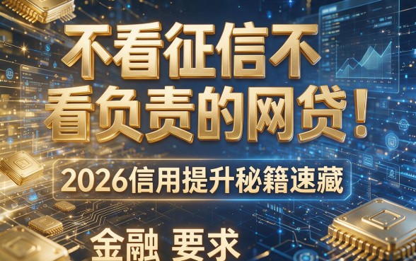 不看征信不看负责的网贷!2026信用提升秘籍速藏