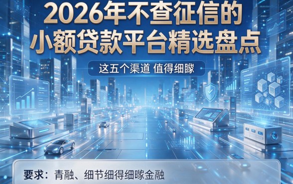 2026年不查征信的小额贷款平台精选盘点,这五个渠道值得细瞅!