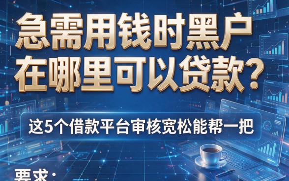 急需用钱时黑户在哪里可以贷款?这5个借款平台审核宽松能帮一把