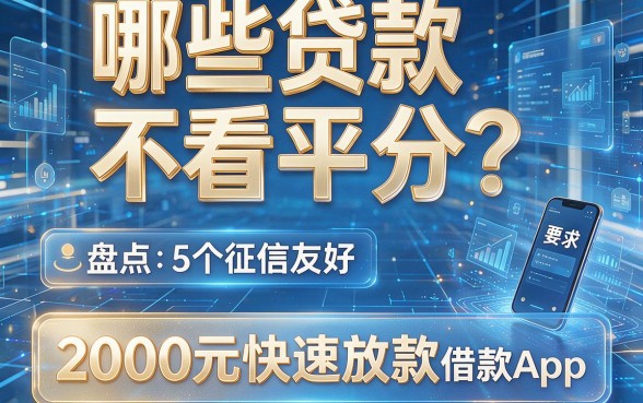 哪些贷款不看平分?盘点5个征信友好、2000元快速放款的借款App