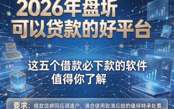 2026年盘点可以贷款的好平台,这五个借款必下款的软件值得你了解