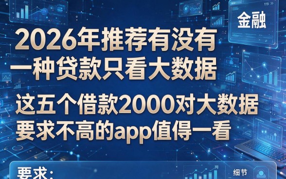 2026年推荐有没有一种贷款只看大数据，这五个借款2000对大数据要求不高的app值得一看