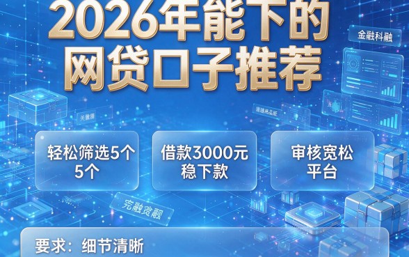 2026年能下的网贷口子推荐,轻松筛选5个借款3000元稳下款、审核宽松的平台