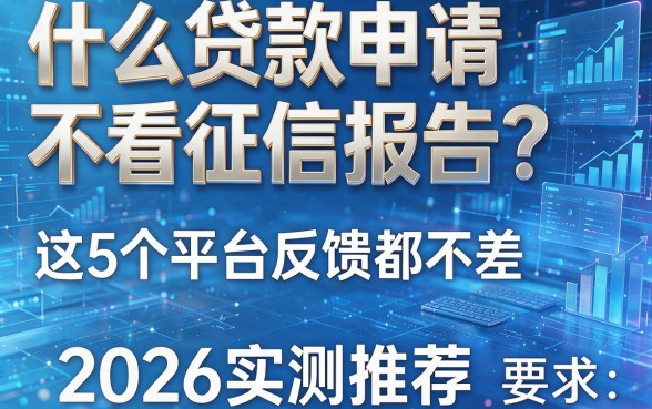 什么贷款申请不看征信报告?这5个平台反馈都不差,2026实测推荐!