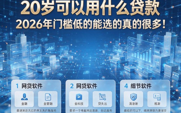 20岁可以用什么贷款2026年门槛低的能选的真的很多!本篇全面阐释这五款网贷软件!