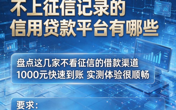 不上征信记录的信用贷款平台有哪些,盘点这几家不看征信的借款渠道1000元快速到账实测体验很顺畅