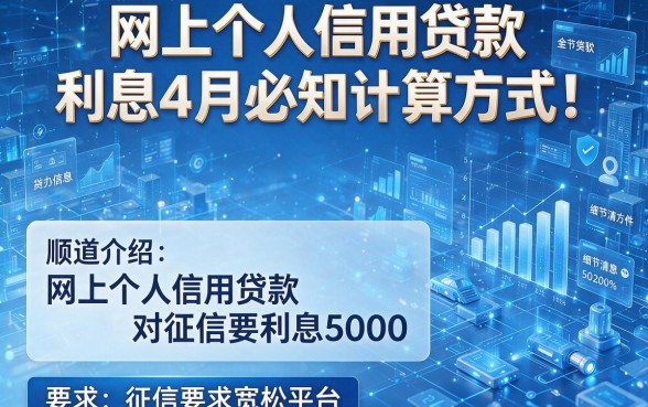 网上个人信用贷款利息4月必知计算方式!顺道介绍这五个网上个人信用贷款利息5000对征信要求宽松平台