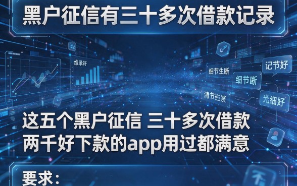 黑户征信有三十多次借款记录,这五个黑户征信三十多次借款两千好下款的app用过都满意