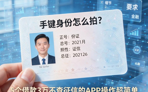 手持身份证正面照怎么拍?这5个借款3万不查征信的APP操作超简单