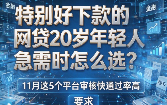 特别好下款的网贷20岁年轻人急需时怎么选?11月这5个平台审核快通过率高!