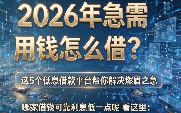 2026年急需用钱怎么借？这5个低息借款平台帮你解决燃眉之急，哪家借钱可靠利息低一点呢看这里