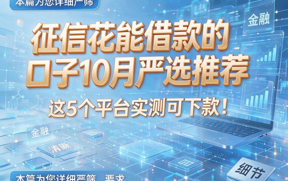 征信花能借款的口子10月严选推荐:这5个平台实测可下款!本篇为您详细严筛!