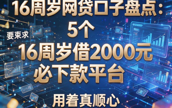 16周岁网贷口子盘点：5个16周岁借2000元必下款平台，用着真顺心！