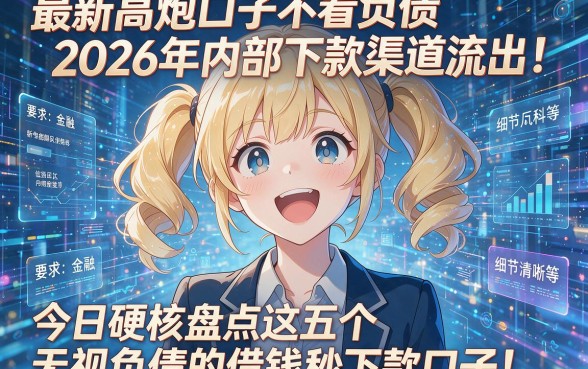 最新高炮口子不看负债2026年内部下款渠道流出！今日硬核盘点这五个无视负债的借钱秒下款口子