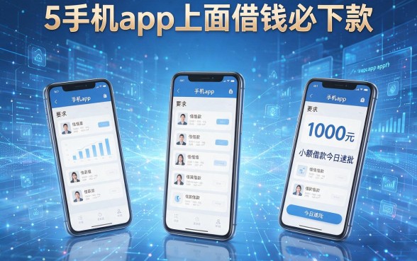 5个手机app上面借钱必下款,1000元小额借款今日速批