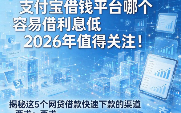 支付宝借钱平台哪个容易借利息低2026年值得关注!揭秘这5个网贷借款快速下款的渠道